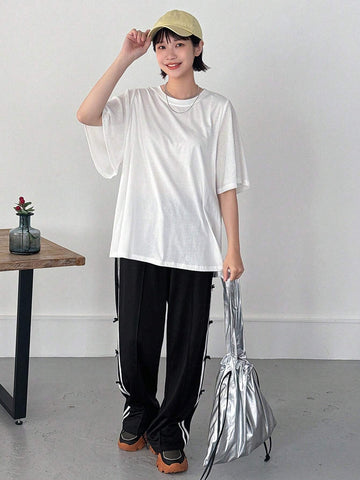 FRIFUL Women's Side Striped Casual Daily Wear Long Pants