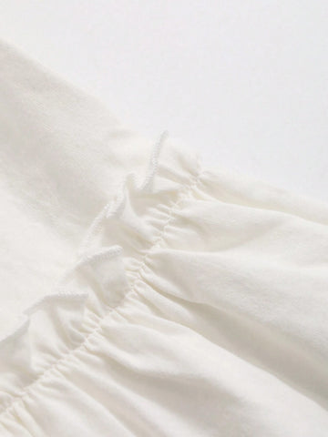 FRIFUL Women's Solid Color Bell Sleeve T-Shirt