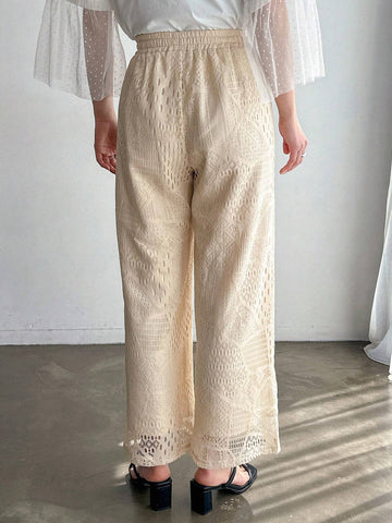 FRIFUL Women's Solid Color Elastic Waist Casual Daily Simple Loose Pants