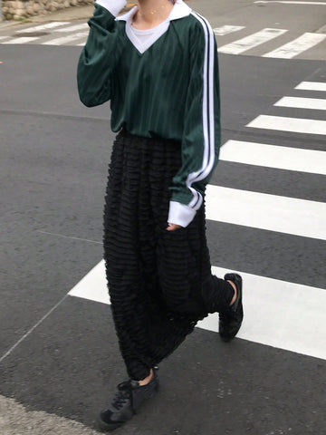 FRIFUL Women's Solid Color Minimalist Skirt, Casual Everyday Wear