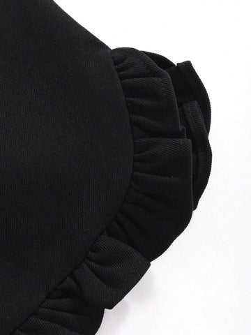 FRIFUL Women's Solid Color Pocketed Pleated Hem Sweet Summer Shorts