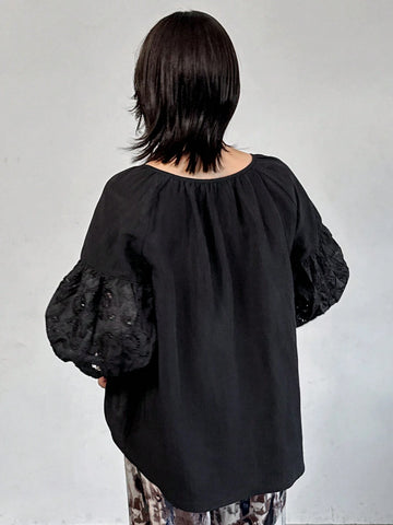 FRIFUL Women's Solid Color Tie Front Long Sleeve Simple Blouse, Casual Everyday Wear