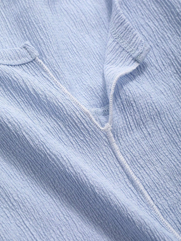 Women's Spring/Summer Solid Color Slit V-Neck Batwing Sleeve Casual T-Shirt