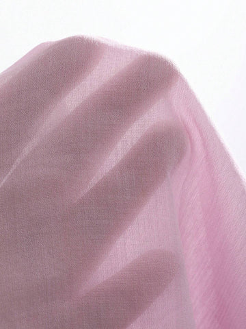 FRIFUL Women's Spring/Summer Solid Color Stand Collar Lantern Sleeve Loose Fit Shirt