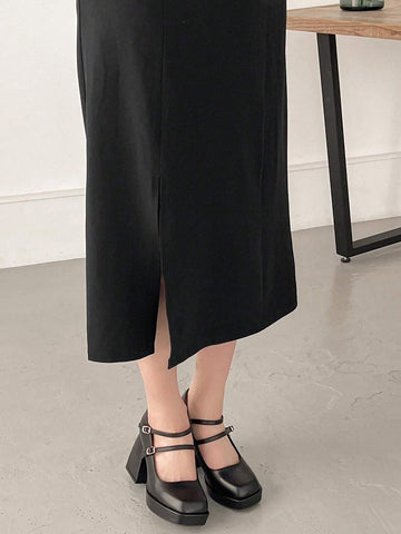 FRIFUL Women's Summer Lace Cardigan And Solid Color Split Strap Dress Set