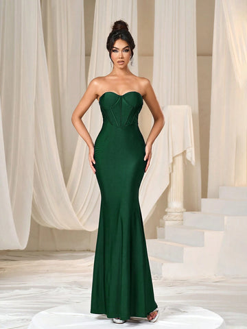 Faeriesty Backless Mermaid Hem Tube Formal Dress