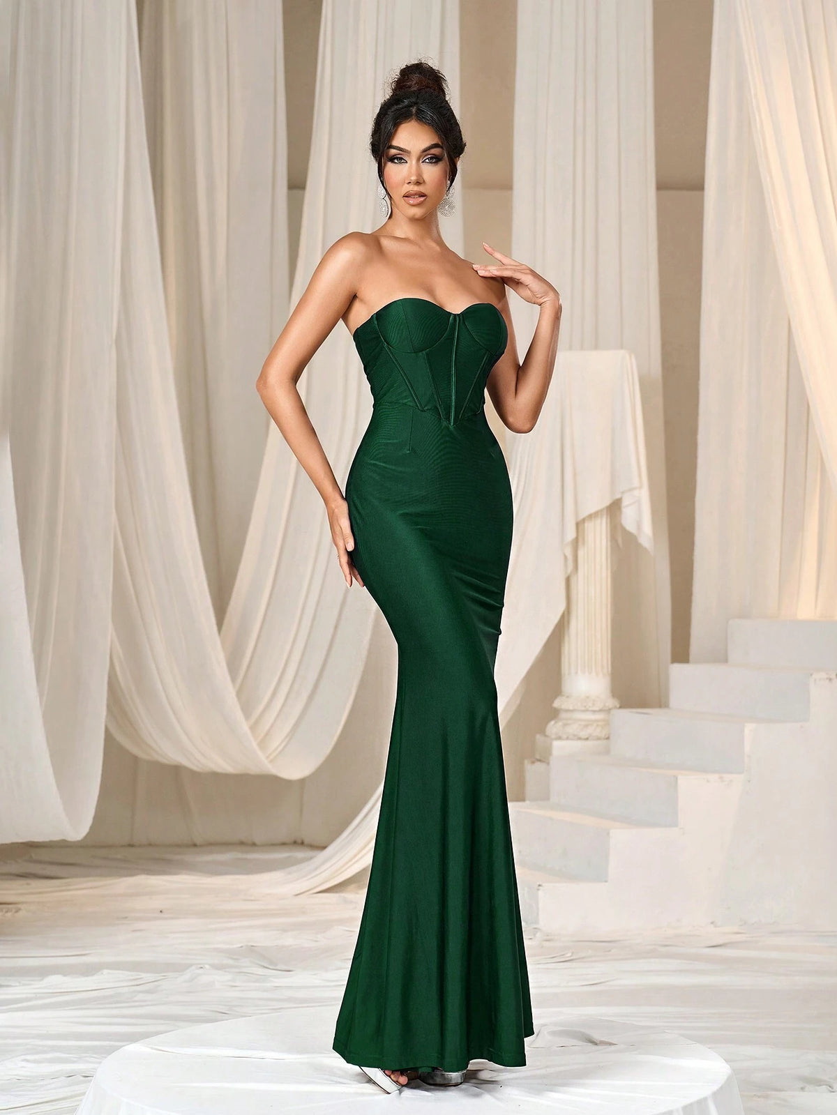 Faeriesty Backless Mermaid Hem Tube Formal Dress