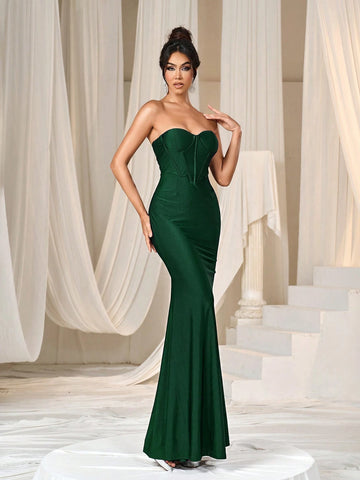 Faeriesty Backless Mermaid Hem Tube Formal Dress