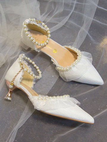 Fairy Style High Heel Shoes, Ideal With Dress, Women Versatile Low Heel Pointed Toe Pumps