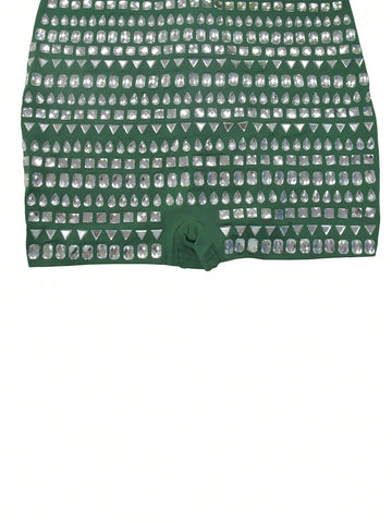 European And American Fashion Women's Rhinestone Embellished Jumpsuit, Party/Casual Style