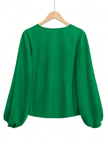Fashionable Casual Women's V-Neck Long Sleeve Shirt