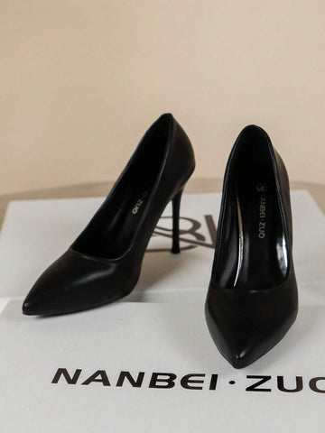 Fashionable Classic Style Elegant Women's High Heel Shoes, Thin Heel & Pointed Toe & Black Color & Suitable For All Seasons