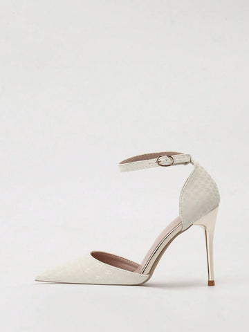 Fashionable Hollow Out Pointed Toe High Heel Sandals For Women, Thin Strap & Super High Heel