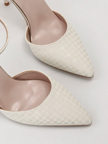 Fashionable Hollow Out Pointed Toe High Heel Sandals For Women, Thin Strap & Super High Heel