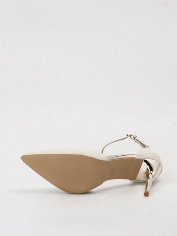 Fashionable Hollow Out Pointed Toe High Heel Sandals For Women, Thin Strap & Super High Heel