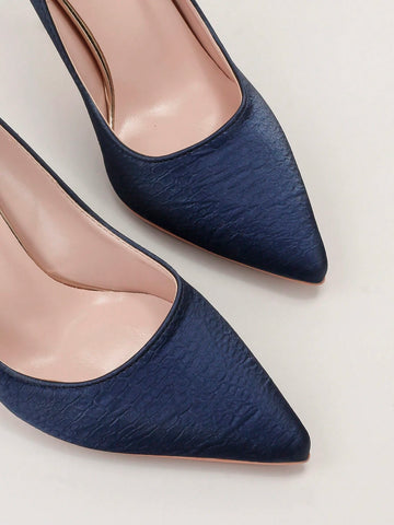 Fashionable Metallic Floral Stilettos High Heels, Luxury Sexy Women's Pointed Toe Wedding Shoes