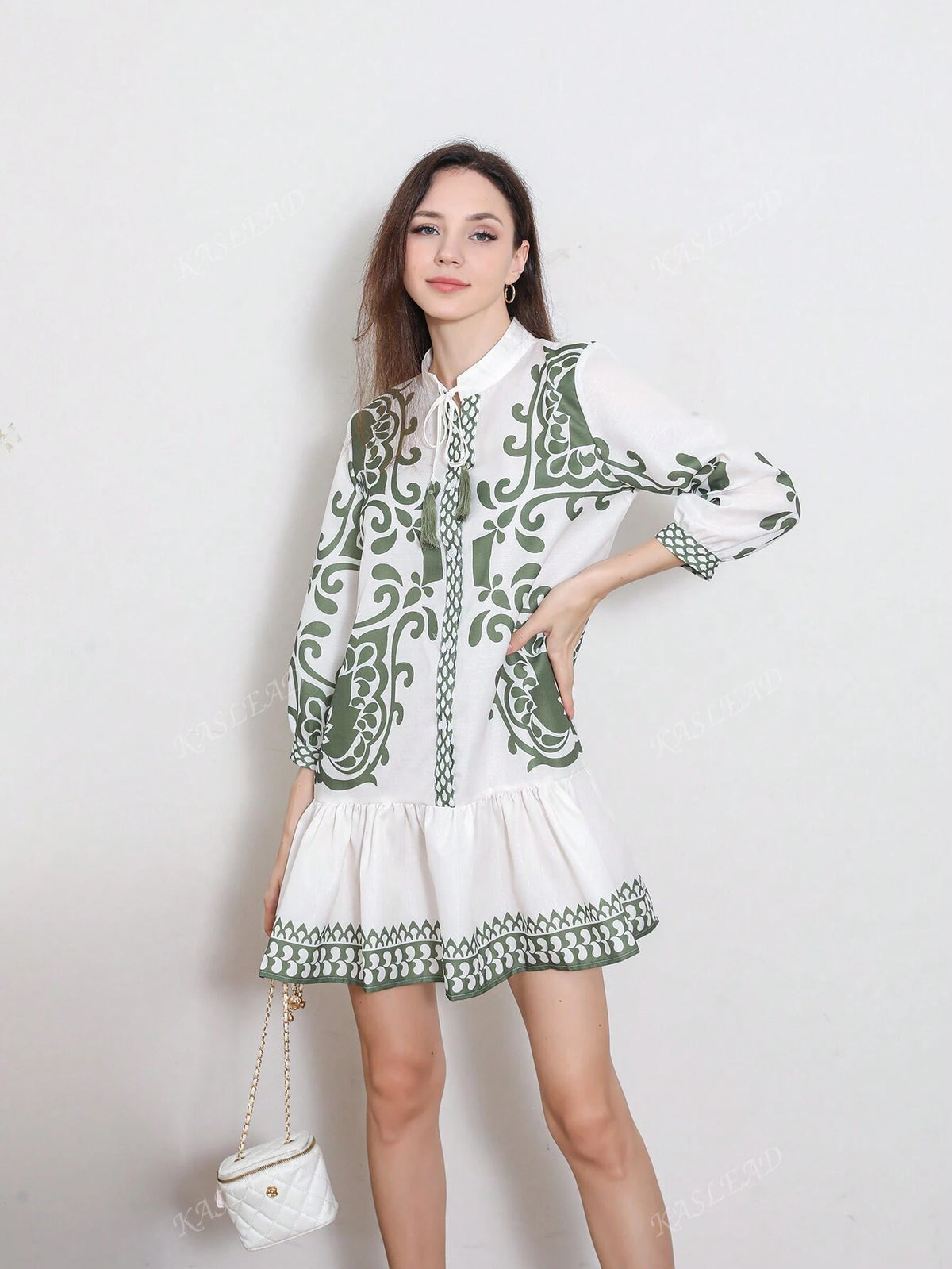 Fashionable Placement Print Mini Vacation Dress