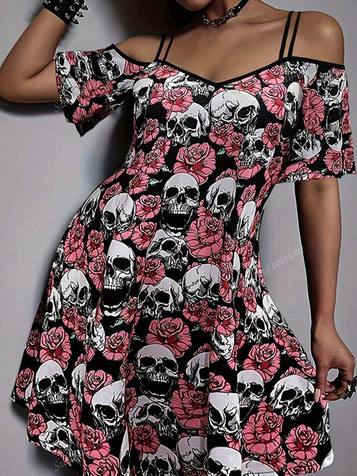 Fashionable Sexy Women's Spaghetti Strap Bodycon Printed Dress