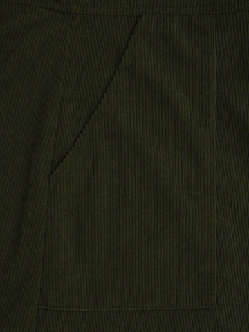 Fashionable Solid Color A-Line Button Suspender Zipper Sleeveless Casual Corduroy Dress