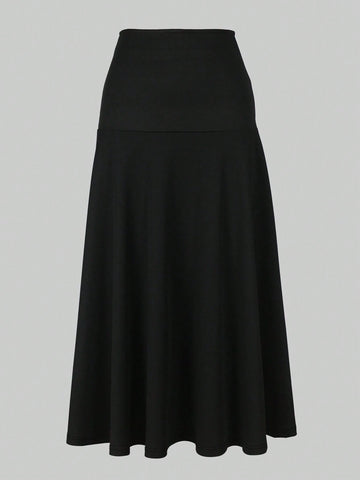 Fashionable Women's Solid Color Simple Daily Wear Skirt