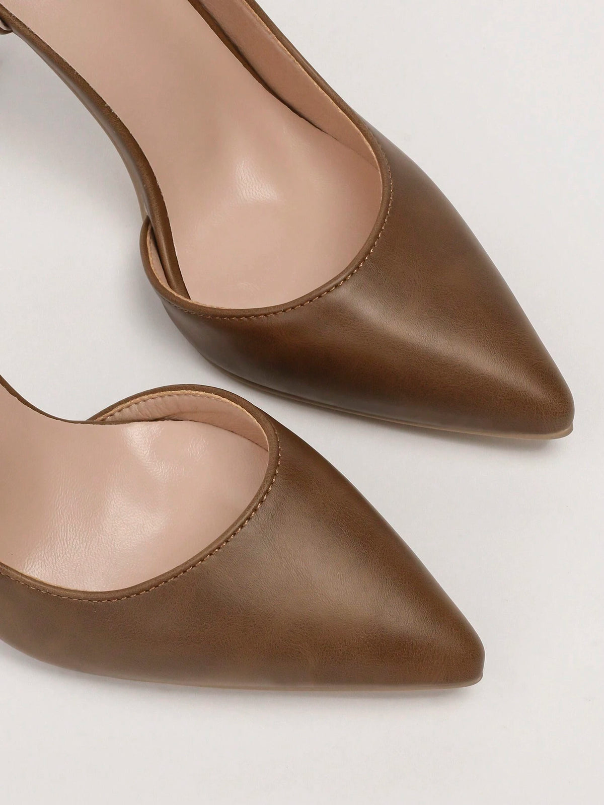 Fashionable & Simple Pointed Toe High Heels With Thin Heel, Suede Fabric, Side Hollow Out And Shallow Mouth Design To Show Your Sexy Figure