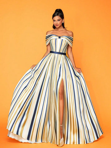 Floor-Length Deluxe Elegant Evening Dress