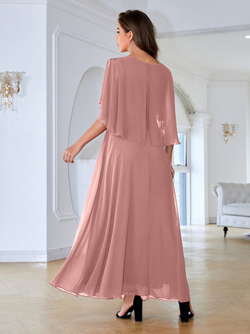 Floral Embroidery Mesh Detail Bridesmaid Dress