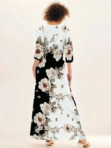 Floral Print Hidden Pocket Dress