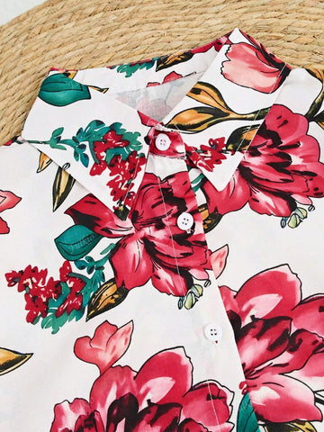 Floral Print Long Sleeve Collared Shirt - Fashionable Button Front, Relaxed Fit, Soft Fabric, Perfect For Spring/Autumn, Women Casual Outfit