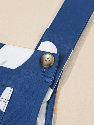 Floral Print Wide Leg Overall Jumpsuit Without Top