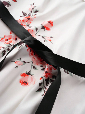 Floral Printed One-Shoulder Dress