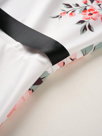 Floral Printed One-Shoulder Dress