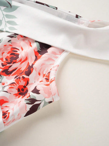 Floral Printed One-Shoulder Dress