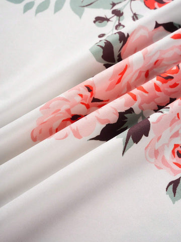 Floral Printed One-Shoulder Dress
