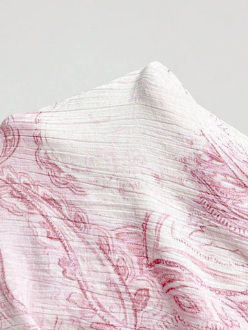 Women's Cashew Floral Print Short Sleeve Single Breasted Casual Shirt