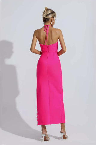 Francesca Rose Red Floral Ruched Maxi Dress