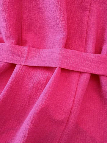 Elegant Casual Plain Collar Double-Layer Ruffle Hem Tie Front Women Blouse