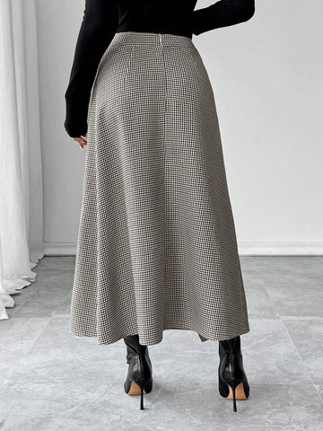 Franclia Women's Skirt, Women's Long Skirt, Plaid, Slit, Fashionable Sexy, Mature Woman, Charm, Casual Work Wear, Graduation Outfit Maxi Women Outfit