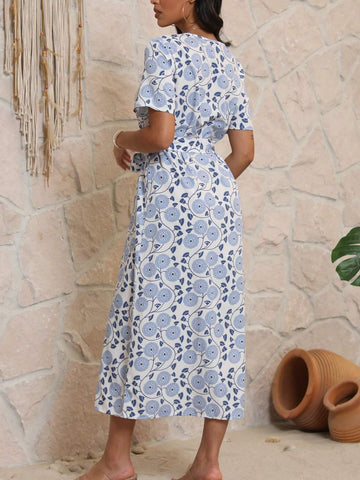 French Style Ditsy Floral Dress, Summer High-Quality Explosive Models, Slimming And Gentle Dress For First Love