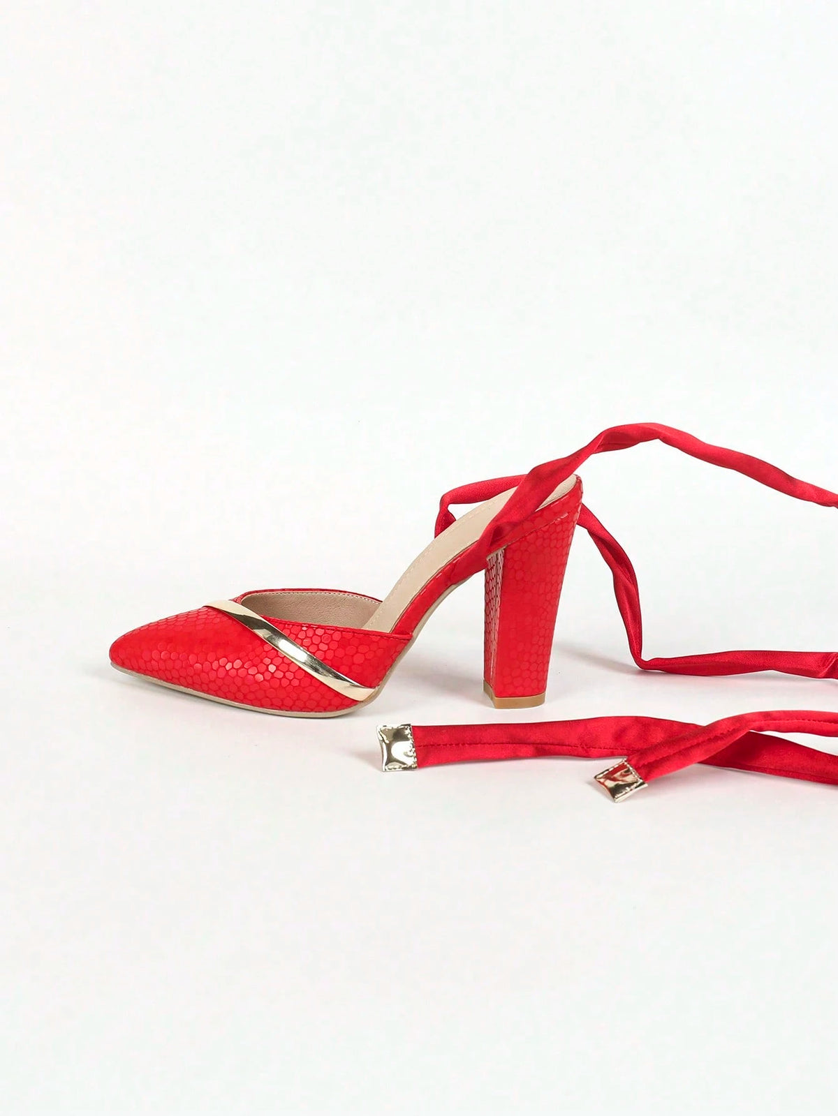 Fresh & Elegant High Heel Pointed Toe Pumps With Ankle Strap, Thick Heels, Women Spring/Summer Shoes