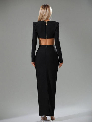 Kynlee Cutout Bandage Set In Black