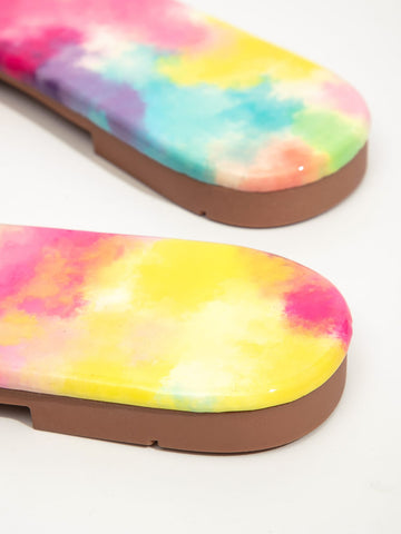 Chain Decor Clear Strap Slide Sandals