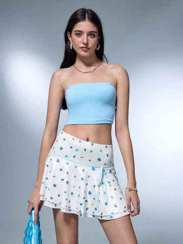 GIOIA TANG Casual Printed Bodycon Mini Skirt For Women, Sexy