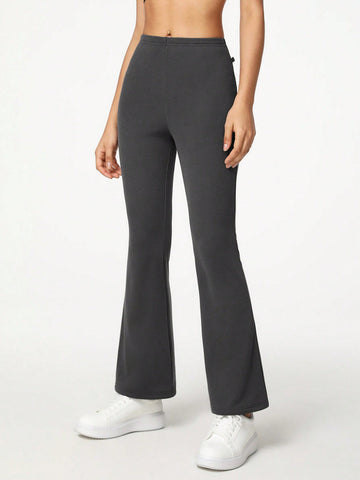 GIOIA TANG Solid Color High-Waist Flared Leggings