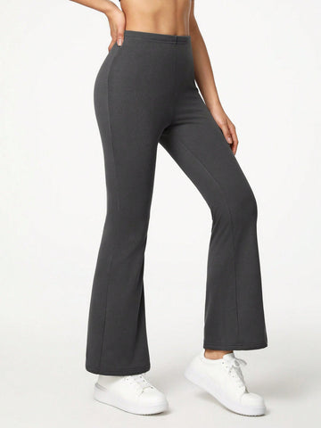 GIOIA TANG Solid Color High-Waist Flared Leggings