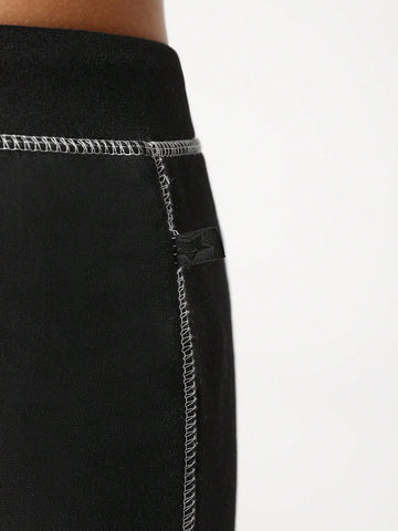 Women'S Flare Leggings With Outer Seam Stitching