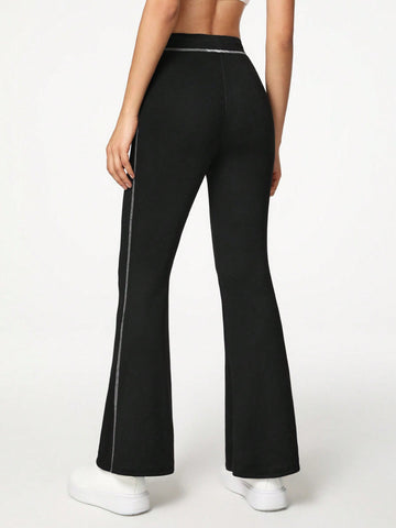 Women'S Flare Leggings With Outer Seam Stitching