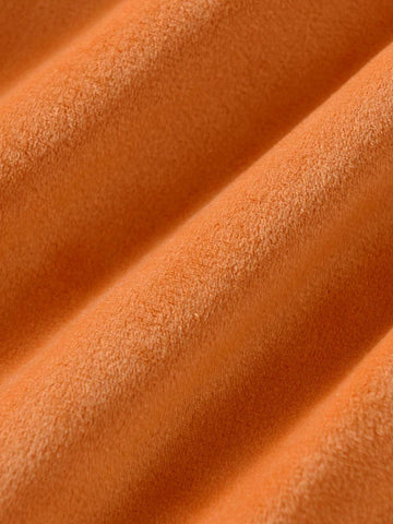 Kids Toddler Girls' Cute Deer Embroidery Contrast Color Fleece Hooded Long Sleeve Dress, Autumn Winter New Arrival