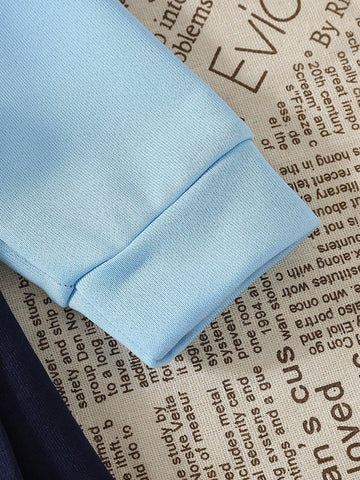 Kids Young Girls Short Letter Print Cinched Waist Pleated Hem Casual Long Sleeve Dress, Spring & Autumn