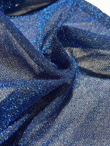 Giffniseti One Shoulder Ruffle Trim Glitter Prom Dress